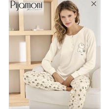 Pijamoni Kadın Uzun Kollu Sofia Kumaş Pijama Takımı