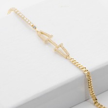 Zuum Premium Seri Zirkon Taşlı 14K Tasarım Zincir Bileklik