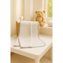 Mimocan %100 Pamuk Naturel Bebek Battaniyesi Yenidoğan Bebek Battaniyesi 85X90 cm