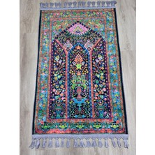 Prayer Rug Dokuma Taban Örgü Püsküleri ve Ipek Kadar Yumuşak Yüzeyiyle Bambu Seccade Namazlık 80X125 cm Hac Umre Ramazan Dini Hediye