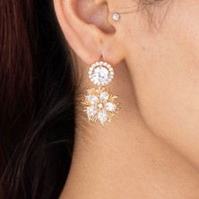 Xuping Xupıng Özel Seri 18K Tasarım Çiçek Detay Baget Küpe