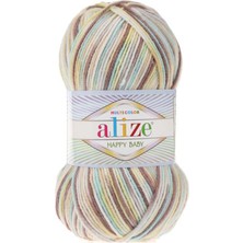 Alize Happy Baby Multi Color (5 Adet) 52228 Kahve-Krem-Sarı Renkli El Örgü Ipliği