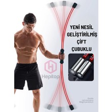 Feyza Design 156 cm Titreşimli Esnek Direnç Çubuğu Siyah Silikon Tutmalı Core & Omuz Egzersizi