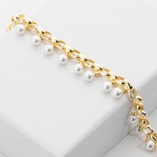 Zuum Premium Seri Inci Sallantılı 14K Zincir Bileklik