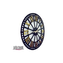 PremiumPort Klasik Latin Büyük Boy Gold Duvar Saati 50CM, Şık ve Zarif Tasarım