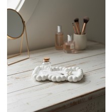 Silver 3'lü Dekoratif Taş Tozu Sunum Tabağı ve Obje Seti - Bubble, Burgu ve Oval