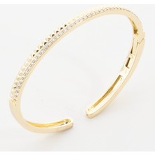 Zuum Özel Seri Zirkon Taşlı 14K Kelepçe Bileklik