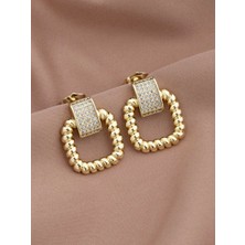 Xuping Xupıng Özel Seri 14K , Gold , Sarı Renk Marka Zirkon Taşlı Çelik Küpe