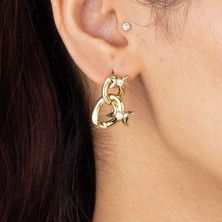 Xuping Xupıng Özel Seri 14K , Gold , Sarı Renk Yıldız Model Sallantılı Çelik Küpe