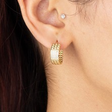 Xuping Xupıng Özel Seri 14K Zirkon Taşlı Halka Küpe