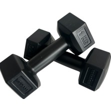 Feyza Design 2'li 1 kg Siyah Dambıl Seti, Sağlıklı Egzersiz Için Ideal