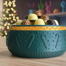 3D Boyuthane Kış Neşesi – Dekoratif Sunum Kasesi