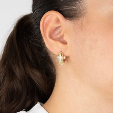 Xuping Xupıng Özel Seri 14K , Gold , Sarı Renk Zirkon Taşlı Halka Çelik Küpe