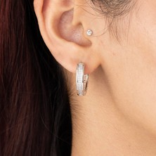 Xuping Xupıng Zirkon Taşlı Gümüş Renk Küpe