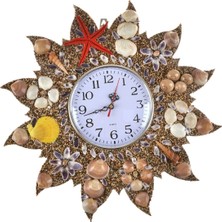 PremiumPort Renkli Duvar Saati, Deniz Kabuklarından Quartz Sessiz Mekanizma, Yılbaşı Hediye