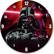PremiumPort Galaxy Savaşçıları Temalı Duvar Saati 50X50 Cm, Ev ve Ofis Dekoru