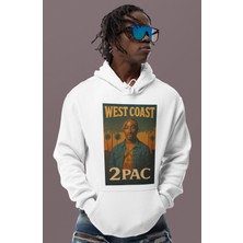 Sevbano West Coast Tupac Rapper Baskılı Unisex Oversize 2pac Şarkıcı Hoodie