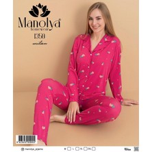 düğmeli uzun kol pijama takımı