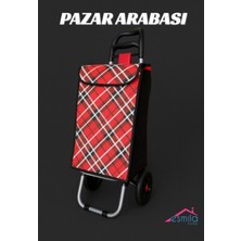 PremiumPort Lüks Torbalı Takmatik Tekerli Pazar Arabası, Pratik ve Şık Alışveriş Aracı
