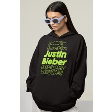 Sevbano Justin Bieber Baskılı Unisex Oversize Şarkıcı Hoodie