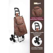 PremiumPort Su Geçirmez 3 Tekerlekli Çantalı Pazar Arabası, Pratik ve Şık Tasarım