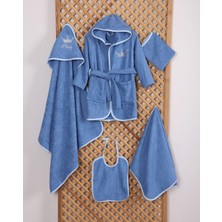 Lavin %100 Pamuklu Bornozlu Hediyelik 5 Parçalı Yenidoğan Bebek Seti