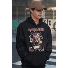 Sevbano Iron Maiden Rock Metal Müzik Grubu Baskılı Unisex Oversize Hoodie