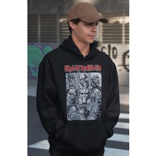 Sevbano Iron Maiden Rock Metal Müzik Grubu Baskılı Unisex Oversize Hoodie