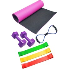 Feyza Design Çiftli Dambıl, Pilates Matı ve Direnç Lastiği Seti ile Hedeflerinize Ulaşın
