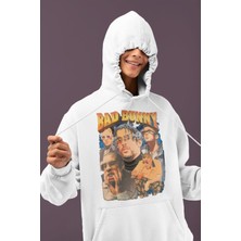 Sevbano Bad Bunny Rapper Baskılı Unisex Oversize Şarkıcı Hoodie
