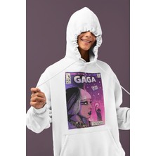 Sevbano Tasarım Lady Gaga Baskılı Unisex Oversize Şarkıcı Hoodie