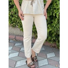 Patuta Butik Taş Rengi Kesik Paça Zr Jean Pantolon