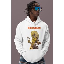 Sevbano Iron Maiden Rock Metal Müzik Grubu Baskılı Unisex Oversize Hoodie