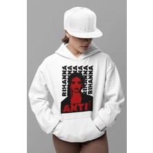 Sevbano Tasarım Rihanna Anti Baskılı Unisex Oversize Şarkıcı Hoodie