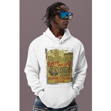 Sevbano Tasarım Iron Maiden Baskılı Unisex Oversize Rock Metal Müzik Grubu Hoodie