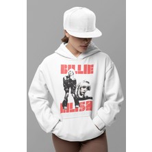 Sevbano Özel Tasarım Billie Eilish Baskılı Unisex Oversize Şarkıcı Hoodie