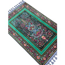 Prayer Rug Dokuma Taban Örgü Püsküleri ve Ipek Kadar Yumuşak Yüzeyiyle Bambu Seccade Namazlık 80X125 cm Ramazan Hediyesi Dini Hediye