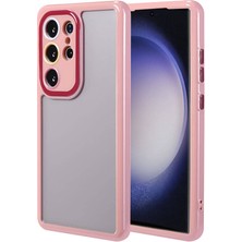 ZM Store Galaxy S23 Ultra Uyumlu Kılıf Parlak Kenar ve Çerçeve Arkası Şeffaf Vitamin Kapak