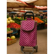 PremiumPort Katlanabilir Su Geçirmez Tekerlekli Pazar Arabası, Renkli Alüminyum Gövde