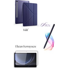 Fuchsia Galaxy Tab S9 / S9 Fe ile Uyumlu Tablet Kılıfı S Pen Tablet Kalemi Ekran Koruyucu Set