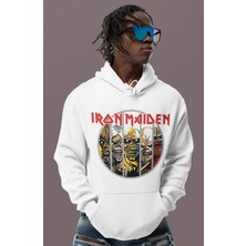 Sevbano Iron Maiden Rock Metal Müzik Grubu Baskılı Unisex Oversize Hoodie