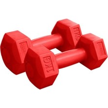 Feyza Design 1 kg 2 Adet Köşeli Plastik Dambıl Ağırlık Seti, Sağlam ve Hafif