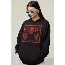 Sevbano Tasarım Post Malone Rapper Baskılı Unisex Oversize Şarkıcı Hoodie