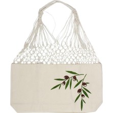 PremiumPort Zeytin Desenli Çanta, Hafif ve Şık Eko Torba, Günlük Kullanım Için