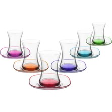 Braventa Collection Lal Renkli Tabanlı 6'lı Su Bardağı