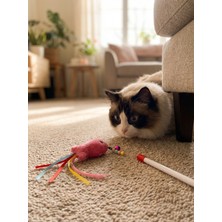 Runaway Balıklı Kedi Oyun Oltası 90 cm Esnek ve Interaktif