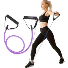 Feyza Design Lila Renkli 120 cm Direnç Bandı, Pilates ve Fitness Için Spor Lastiği