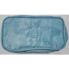 PremiumPort Taşınabilir Makyaj ve Giysi Organizatörü, Seyahat Için Mavi Örgü Çanta