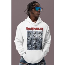 Sevbano Iron Maiden Rock Metal Müzik Grubu Baskılı Unisex Oversize Hoodie