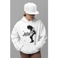 Sevbano Tasarım Billie Eilish Baskılı Unisex Oversize Şarkıcı Hoodie